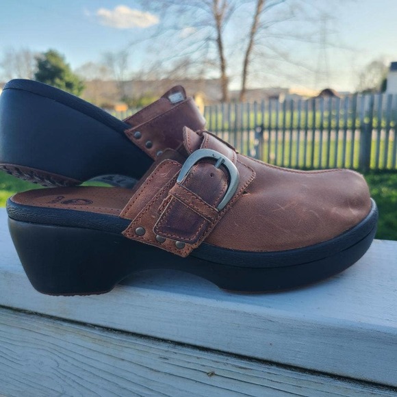 Crocs Cobbler 15513 Leather Clogs Heel Buckle Brown Slip On Women's Size… - Picture 11 of 12